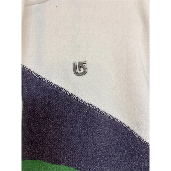 Burton Hoodie Full Zip Up Sweatshirt White Embroidered Mens Men’s Medium - Picture 3 of 11